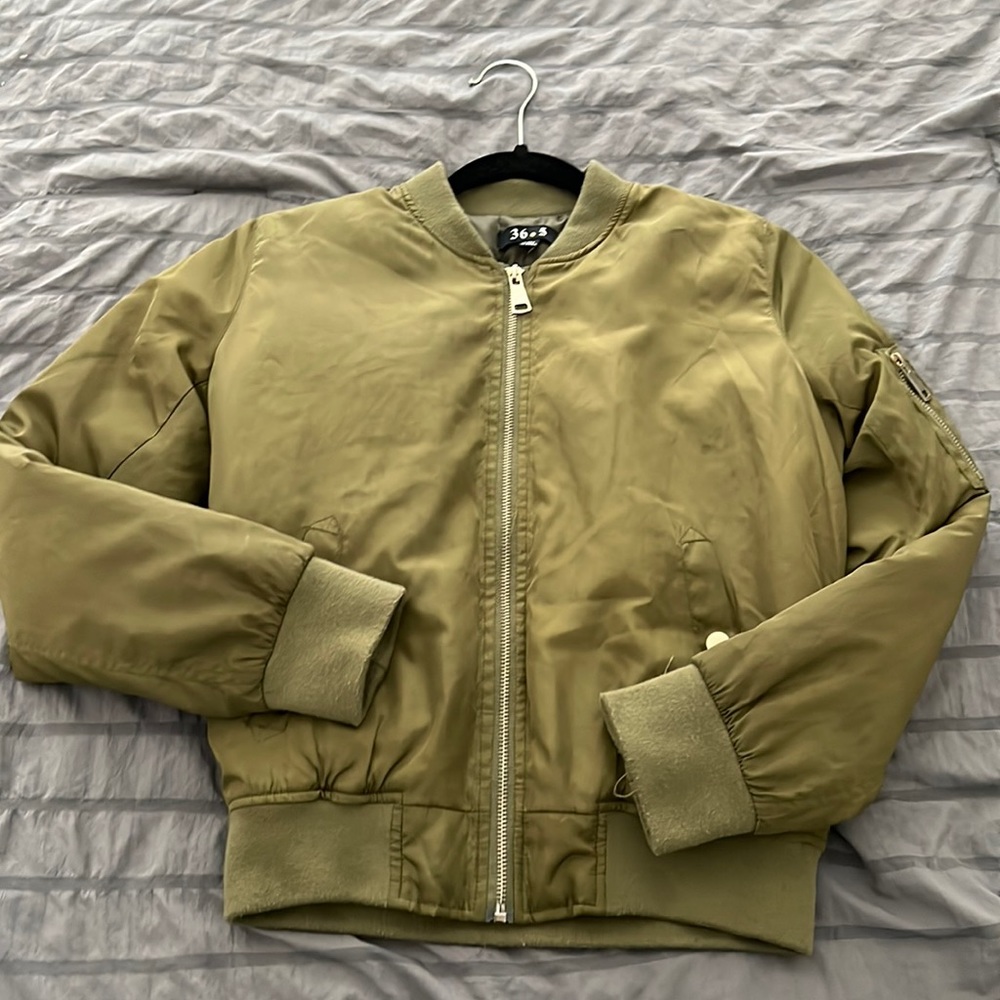 Olive green bomber jacket